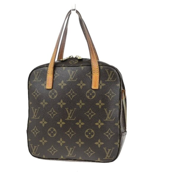 LOUIS VUITTON LV Spontini Hand Bag Monogram Leather Brown GHW - Picture 1 of 16